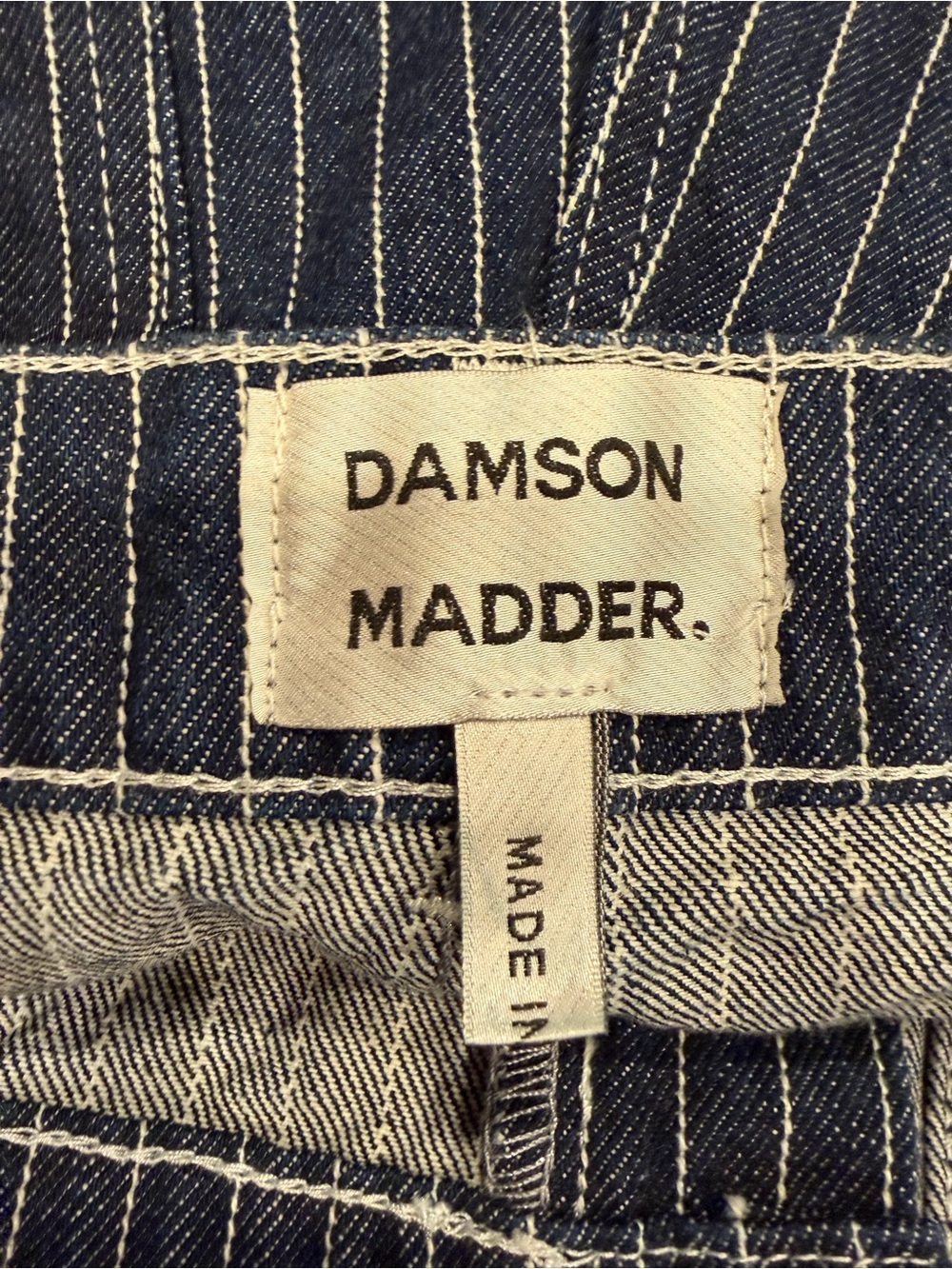 Damson Madder Pinstripe Carpenter Cargo Jeans Wide Leg Blue Size 10 - Picture 8 of 11